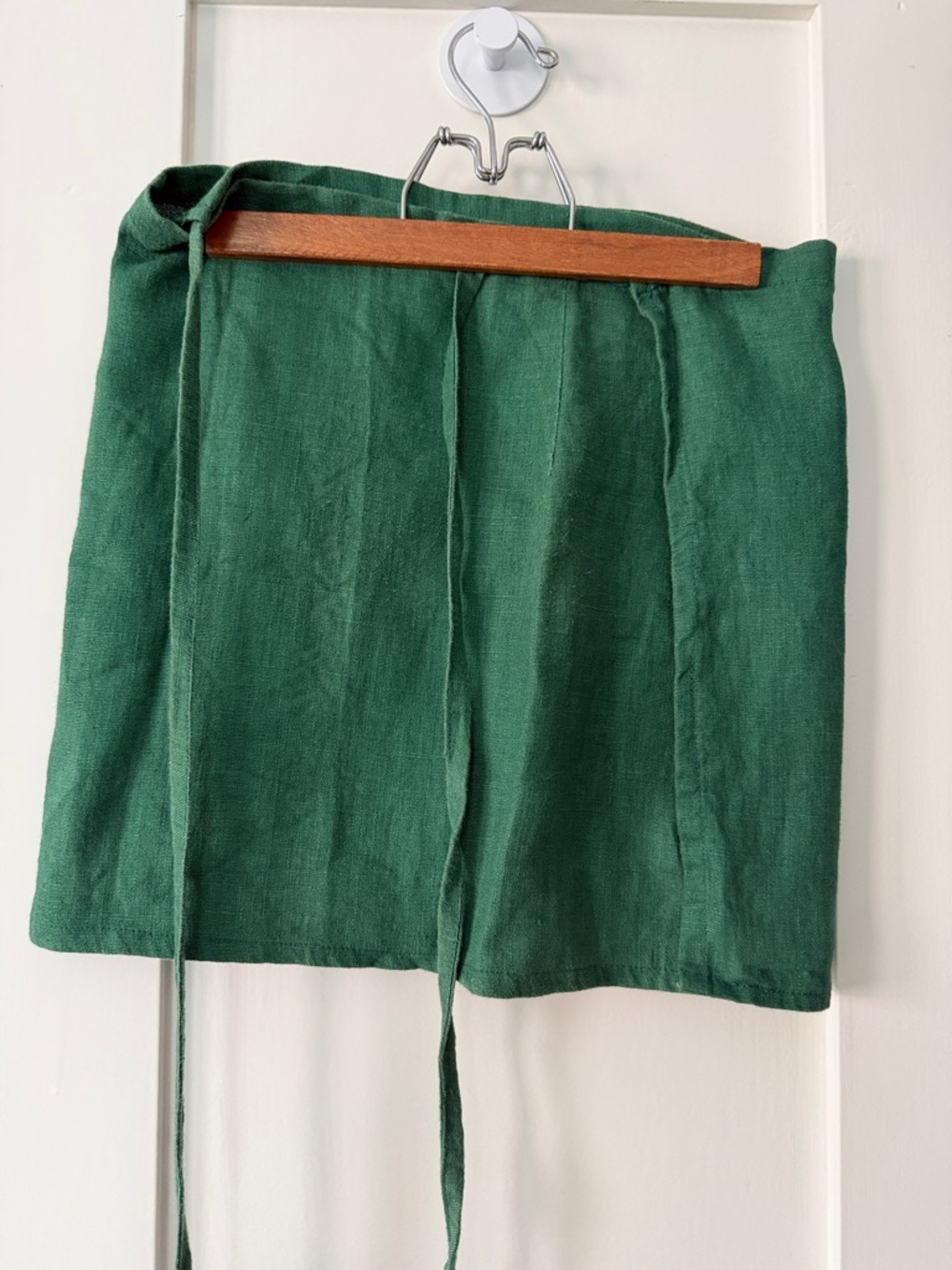 Green Linen wrap Mini Skirt